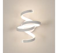 Goeco Applique Murale Intérieure LED En Spirale 20W 2200LM 4500K, Blanc | Lampe Murale Moderne Luminaire Mural en Acryliquel pour Chambre Couloir Salon Escalier, Lumière Neutre