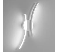 Goeco Applique Murale LED, 20W 44 CM Lampe Murale LED Intérieur, Lumière Froide 6500K, Design Moderne à Tubes Arqués pour Chambre, Salon, Couloir, Blanc