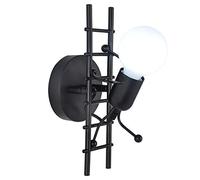 Goeco Humanoïde Applique Murale Interieur, Moderne Applique Murale Industrielle, Lampe Murale de Style Simple pour le Salon Couloir Chambre à Coucher, 220V, E27 Ampoule Non incluse (Noir)