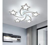 Goeco LED Plafonnier Chambre, 60W Lustre Enfant, Lampe de Plafond LED Moderne 5500LM pour Chambre à coucher, Blanc Froid 6500K, Argent