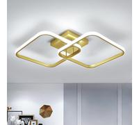Goeco Luminaire Plafonnier LED Moderne, 42W 4700LM Lampe de Plafond Carré Design, Plafonnier Doré en Aluminium pour Salon Chambre Cuisine Couloir, 6500K Blanc Froid