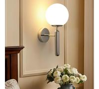 Goeco Moderne Applique Murale LED Intérieur, Douille E27 Ø15CM, Chromé