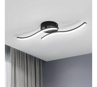 Goeco Plafonnier LED, 12W 1300LM Lampe de Plafond Moderne en Acrylique, 6500K Lumière Blanche Froide Lustre Intérieur Luminaire Plafonnier Noir pour Chambre à Coucher, Salon, Cuisine
