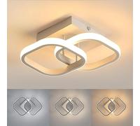 Goeco Plafonnier LED, 21W Luminaire Plafonnier LED Moderne Carré, 3000K&4500K&6500K Lampe de Plafond LED Intérieur pour Couloir, Balcon, Cuisine, Blanc
