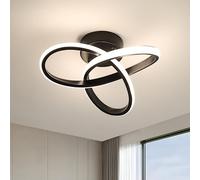 Goeco Plafonnier LED, 22W 2500LM Luminaire Plafonnier Moderne Design 4500K Lumière Neutre, Lampes de Plafond Noir pour Couloir Salon Chambre, 25 cm x 25 cm