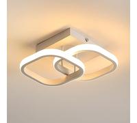 Goeco Plafonnier LED 22W, Lampe de Plafond Moderne Intérieur 2000LM 3000K Lumière Blanche Chaude, Luminaire Plafonnier Carré en Acrylique pour Couloir, Balcon, Cuisine, Blanc