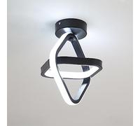 Goeco Plafonnier LED 22W, Luminaire Plafonnier Noire Moderne, Éclairage de Plafond Créatif pour Couloir, Balcon, Lumière Blanche Froide 6500K