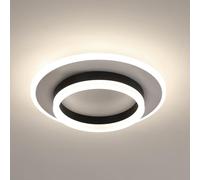 Goeco Plafonnier LED, 28W 3150LM Lampe de Plafond Rond en Acrylique Lumière Neutre 4500K, Luminaire Plafonnier Créatif pour Chambre à Coucher, Salon, Couloir, Cuisine, Diamètre 30 cm, Noir + Blanc