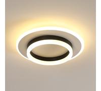 Goeco Plafonnier LED, 28W Lampe de Plafond Moderne Ronde, 3000K Blanc Chaud, Plafonnier Aluminium pour Salon, Cuisine, Salle à Manger, Balcon, Chambre à Coucher