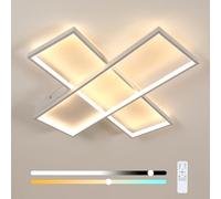 Goeco Plafonnier LED, 30W 3375LM Lampe de Plafond LED Moderne Dimmable avec la télécommande, Luminaire Plafonnier 3000K-6500K pour Salon, Chambre, Cuisine