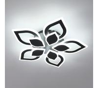 Goeco Plafonnier LED, 52W 6000LM 5 Têtes et Pétales Lampe de Plafond LED in Acrylique, Noir Lumière Blanche Froide 6500K Luminaire Plafonnier pour Salon, Chambre, Cuisine, Salle à Manger