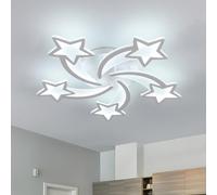 Goeco Plafonnier LED, 60W 6700LM Lampe de Plafond Moderne en Forme Étoile, Lustre pour Chambre Salon, Lumière blanche froide 6500K, Blanc Dia.65cm
