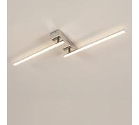 Goeco Plafonnier LED Avec Télécommande, Rotatif 16W Dimmable 3000K-6500K Réglable, Moderne Chrome Luminaire LED Plafonnier pour Salon, Chambre, Cuisine, Bureau