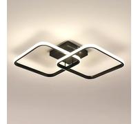 Goeco Plafonnier LED Carré Moderne, 42W 4500LM Lampe de Plafond LED, Lumière Neutre 4500K, Noir Luminaire Plafonnier en Acrylique pour Cuisine, Salle à Manger, Chambre