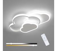 Goeco Plafonnier LED Dimmable, 32W Lampe Plafond Créatif Nuage avec Télécommande 3000K-6000K, Plafonnier Blanc Moderne pour Chambre Enfant, Chambre, Salon, Cuisine
