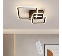 Goeco Plafonnier LED Dimmable, 33W 3 712LM Lustre LED Réglable avec Télécommande, Fonction Mémoire, 3000k - 6500K, Lampe de Plafond avec 3 Tubes Carrés pour Salon, Chambre à coucher, 48CM, Noir