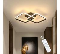 Goeco Plafonnier LED Dimmable avec Télécommande 3000K-6500K, 50W Luminaire Plafonnier LED Moderne, Noir Lampe de Plafond Carré pour Chambre Cuisine Couloir