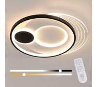 Goeco Plafonnier Led Dimmable avec Telecommande, 37W Rond Lampe de Plafond Moderne Avec Fonction Mémoire, 3000K-6500K Luminaire Plafond pour Salon, Chambre, Salle à manger