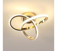 Goeco Plafonnier LED Doré, 22W Lampe de Plafond Moderne Créative en Forme de Fleur, 4500k Lumière Neutre Luminaire Plafonnier pour Chambre Salon Couloir Cuisine