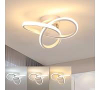Goeco Plafonnier LED Intérieur, Luminaire Plafonnier Moderne 20W 2200LM, Lampe de Plafond Blanc pour Cuisine, Couloir, Salle à Manger, Contrôle de l'interrupteur 3000K/4500K/6500K