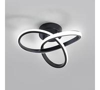 Goeco Plafonnier LED Moderne, 20W 2200LM Lampe de Plafond, Noir Luminaire Plafonnier pour Chambre Couloir Balcon Salle de bain, Diamètre 25cm, Dimmable 3000K / 4500K / 6500K