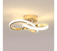 Goeco Plafonnier LED Moderne, 22W 2500LM 4500K 25CM, Doré