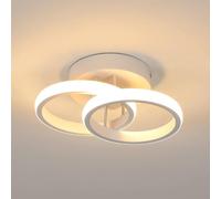 Goeco Plafonnier Led Moderne, 22W 2700LM Blanc Rond Design Lampe de Plafond, 3000K Blanc Chaud Luminaire Plafonnier en Acrylique pour Couloir, Vestiaire, Diamètre, Salon, Salle à Manger, Cuisine, 25CM