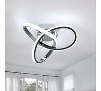 Goeco Plafonnier LED Moderne, 22W Lampe Plafond Lampes Intérieures, Luminaire Plafonnier Argenté pour Chambre Couloir Balcon, 6500K lumière blanche froide