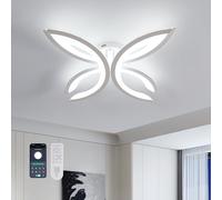Goeco Plafonnier LED Moderne, 37W Luminaire Plafonnier Dimmable en Forme de Fleur, 3000K-6500K, Lampe Plafond avec Télécommande pour Salon Chambre Couloir, Salle à Manger