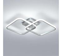 Goeco Plafonnier LED Moderne, 42W Créatif Design Luminaire Plafonnier Chambre, Lumière Blanche 6500K Lampe de Plafond LED pour Salon Salle à Manger Couloir (Argent)