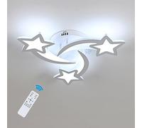 Goeco Plafonnier LED Moderne Dimmable, 30W 3375LM Lampe de Plafond LED 3 Têtes, Luminaire Plafonnier en Acrylique Blanc Avec Télécommande, pour Chambre À Coucher, Chambre D'enfant