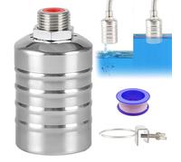 GOEDCH 1/2" ou 3/4" Robinet Flotteur pour Réservoir D'eau: Robinet à Boisseau Sphérique Flottant Réglable en Acier Inoxydable 304, Remplissage Automatique pour Piscines