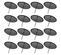 GOEDCH 16 Pièces Ensemble de Support de Bougies de l'Avent: Bougeoirs de l'Avent en Métal de 6 cm, Bougeoirs de Noël, Ornements de Bougeoirs pour la Décoration de Table de l'Avent de Noël, Noir
