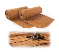 GOEDCH 30 cm x 100 cm Rouleau de doublure en coco : 2 tapis marron 100 % coco biologique, insert en fibre de coco 100 % naturelle, paillis Coco Liner pour plantes, protection hivernale pour plantes
