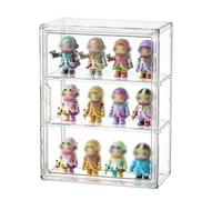 GOEDCH 36 × 27 × 13 cm Vitrine acrylique : boîtier d'affichage en polypropylène hautement transparent, design de porte magnétique, figurines de présentation, objets de collection modulaires empilables