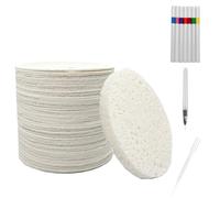 GOEDCH 39 pièces Magic Puffy Paint : Kit de peinture magique 3D texturé avec 30 toiles éponge magiques et 7 stylos de couleur, kit de peinture texturée en mousse et papier à colorier, kit de bricolage