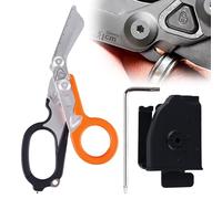 GOEDCH 6 en 1 Ciseaux Secours: Multi-Tool de Camping et de Sauvetage, Ciseaux Pliables en Acier Inoxydable pour Professionnelle et Quotidienne