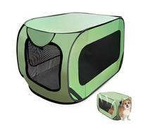 GOEDCH 92 x 52 x 52 cm Cage pliable pour chien : boîte de transport pour chien portable avec cadre en acier, boîte pour chien imperméable en tissu Oxford avec fermeture éclair, boîte de transport pour