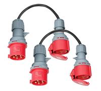 GOEDCH Adaptateur CEE: Adaptateur de Courant Robuste 32A à 16A, Câble Adaptateur CEE, Couplage CEE 5 Broches, Adaptateur Secteur Polyvalent, Distributeur de Courant Robuste pour Camping, Camping-Cars