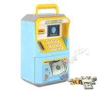 GOEDCH ATM Tirelire avec mot de passe : reconnaissance faciale de simulation Mot de passe remplaçable Coffre-fort électronique pour enfants, grande capacité avec automatique pour les pièces de monnaie
