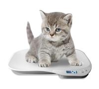 GOEDCH Balance pour petits animaux : Balance numérique pour animaux domestiques 15Kg (±1gramme), Balance numérique LCD pour chats avec 4 modes de pesée (kg/oz/lb/ml), Petite balance numérique pour