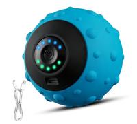 GOEDCH Balle de massage électrique avec vibration : 5 vitesses Balle de massage vibrante, ergonomique, rechargeable par USB, pour soulager les douleurs musculaires et plantaires (bleu)
