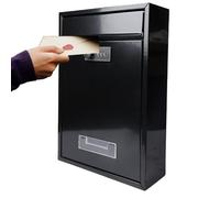 GOEDCH Boîte aux lettres avec serrure : 21 × 32 × 8,4 cm Boîte à propositions sécurisée avec code numérique, boîte aux lettres murale en métal pour les maisons, les bureaux, les garages et les entrées