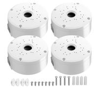 GOEDCH Boîte de jonction étanche : 4 pièces boîte de montage caméra de surveillance hémisphérique en plastique blanc boîte de jonction universelle caméras de surveillance, pour l'intérieur et