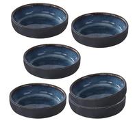 GOEDCH Bols à Sauce: 6 Bols Ronds en Céramique pour Sauce Soja, à Sushi, Mini Bol à Épices, Saladier Bleu Marine, Mini Bol Aperitif pour Épices, Snacks, Noix, Lave-Vaisselle