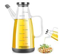 GOEDCH Bouteille d'huile d'olive de 1 l - Bouteille vide avec couvercle supérieur en acier inoxydable - Grand distributeur d'huile d'olive avec entonnoir, bouteilles de vinaigre, bouteille de sauce