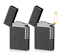 GOEDCH Briquet Gonflable: 2 Pièces Rétro Portables à Kérosène, D'allumage à Meule, en Métal, Flamme Douce, sans Gaz, pour Cuisine, Barbecue