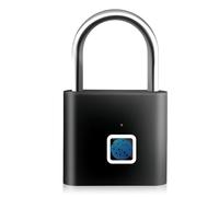 GOEDCH Cadenas à empreintes digitales USB, chargement USB, cadenas sans clé, pour salle de sport, batterie longue durée, résistant aux intempéries