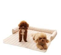 GOEDCH Canapé pour chien, 75 × 75 cm - Lavable - Gris foncé de qualité supérieure - Avec bord - Tapis antidérapant - Coussin pour chien - Panier à gâteaux moelleux pour chat et chien