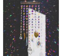 GOEDCH Carillon attrape-soleil en cristal : pendentif en cristal, prisme en cristal à suspendre, attrape-soleil, décoration de fenêtre, à suspendre pour chambre, plafond, jardin, décoration de maison,